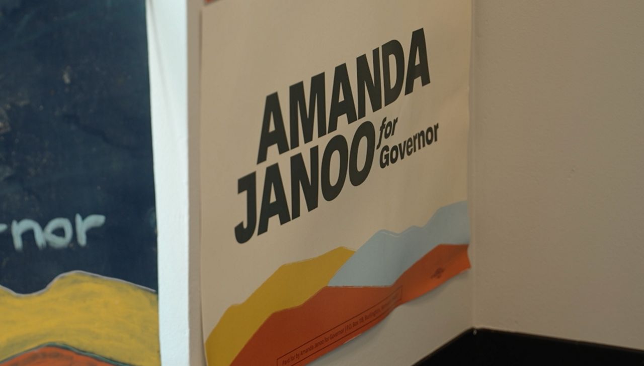 Amanda Janoo, the Democratic nominee for governor, has found growing support for her progressive message. (Colin Marr/ Spectrum News)