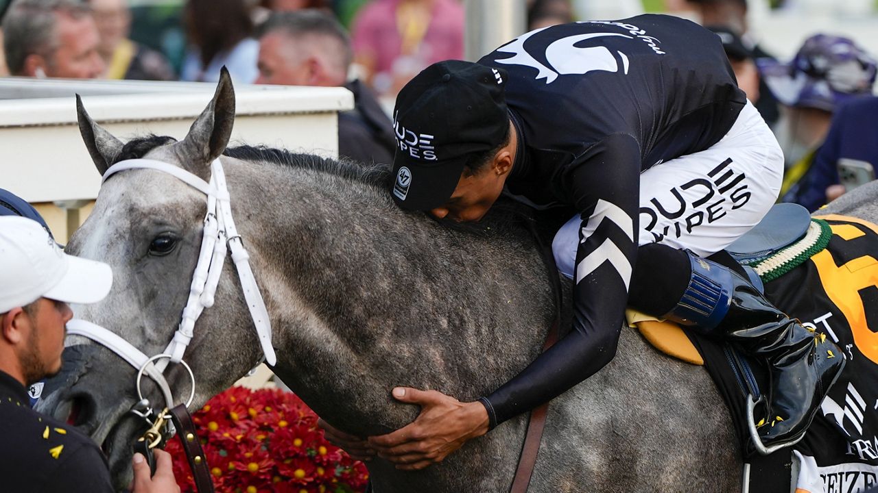 Seize the Grey wins the $1 million Pennsylvania Derby