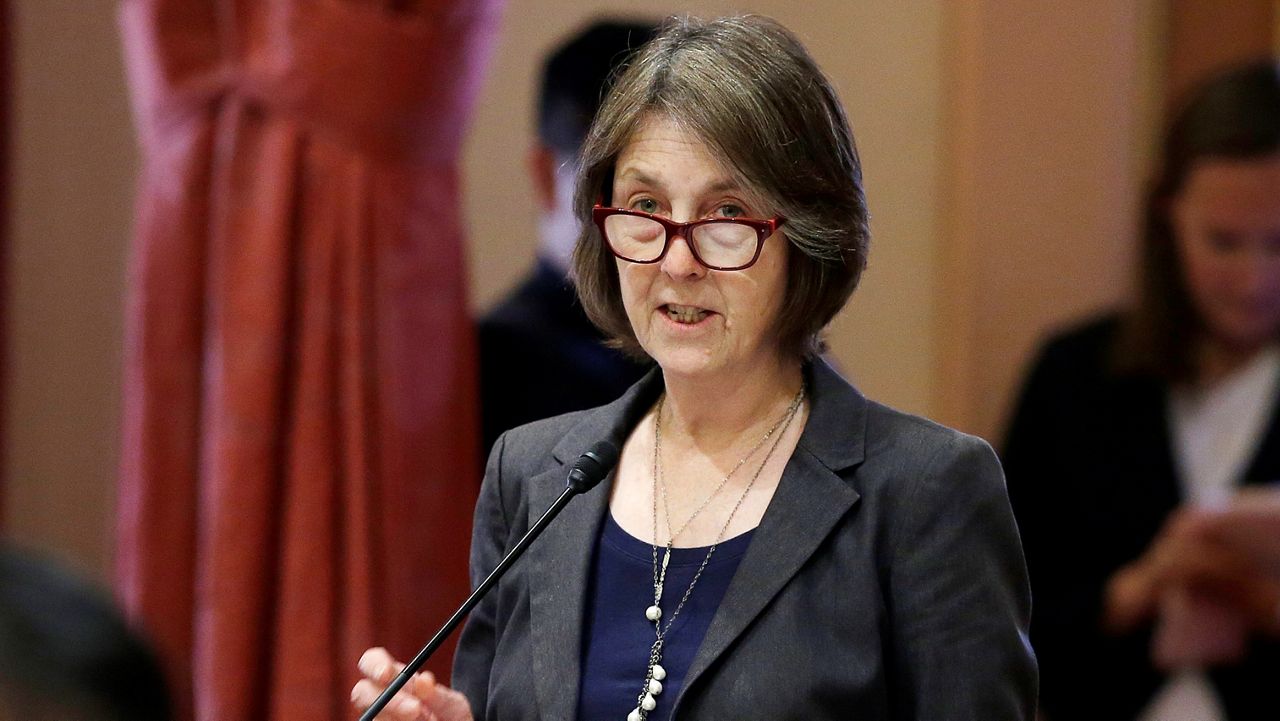 California state Sen. Nancy Skinner, D-Berkeley, speaks on the floor of the California Senate on May 30, 2018. (AP Photo/Rich Pedroncelli)