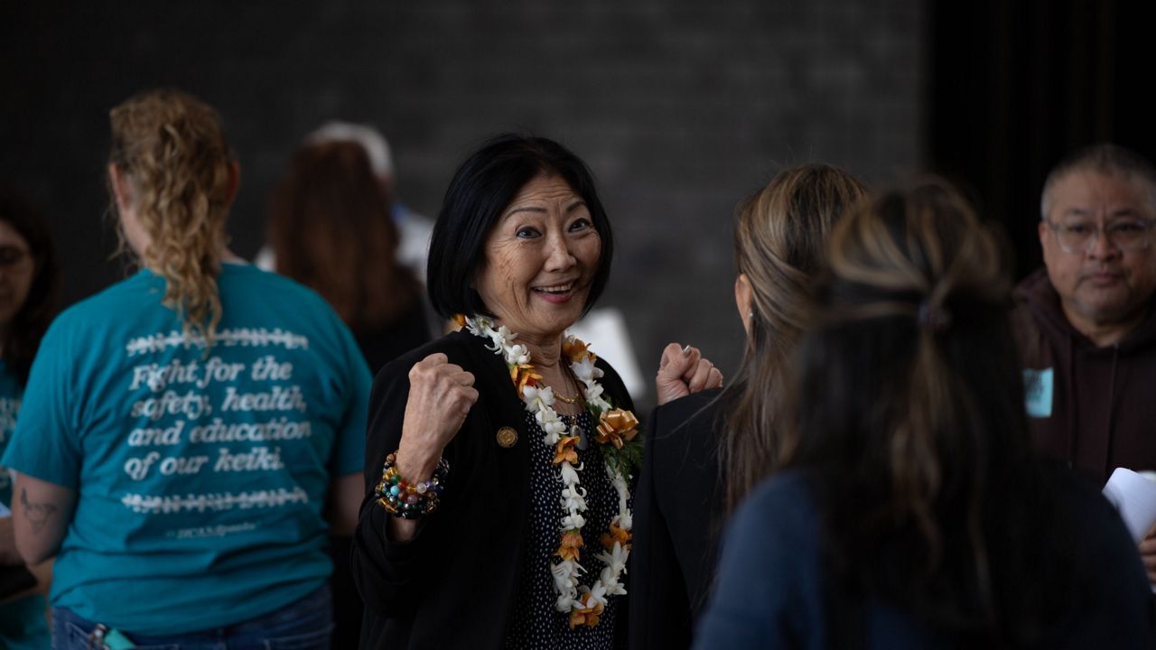 State Sen. Sharon Moriwaki joined fellow legislators and community activists at a news conference to announce the Kupuna Caucus' 2024 bill package last week. (Hawaii State Senate)