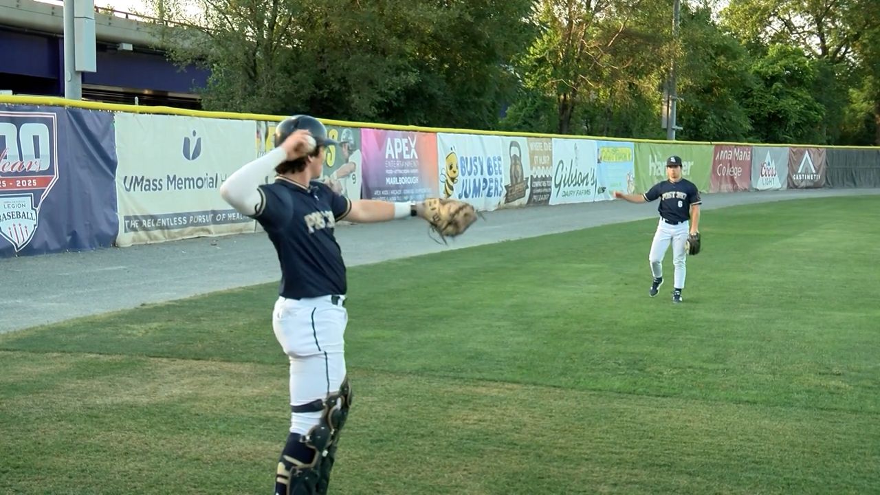 Shrewsbury Post 397 in action at Worcester's Hanover Insurance Park at Fitton Field (Spectrum News1/Kevin Shea)
