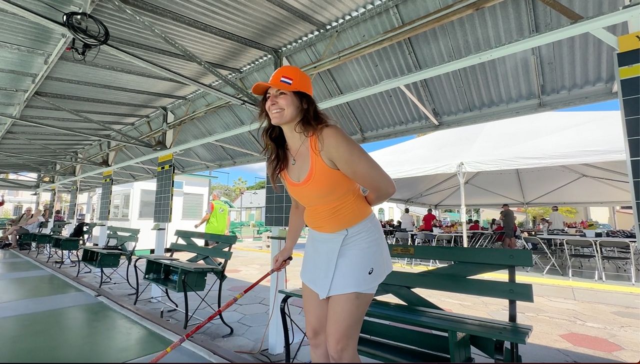 Shuffleboard players compete in the World Championship