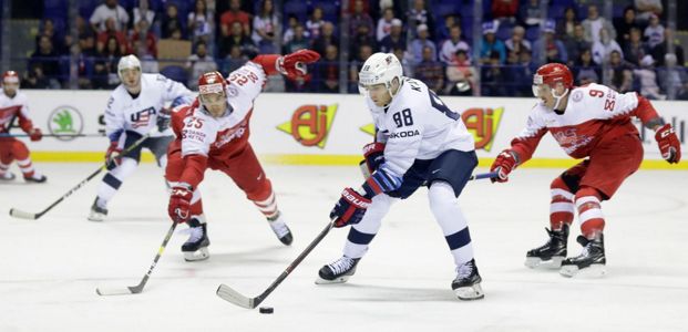 DeBrincat scores twice as US routs Denmark at worlds