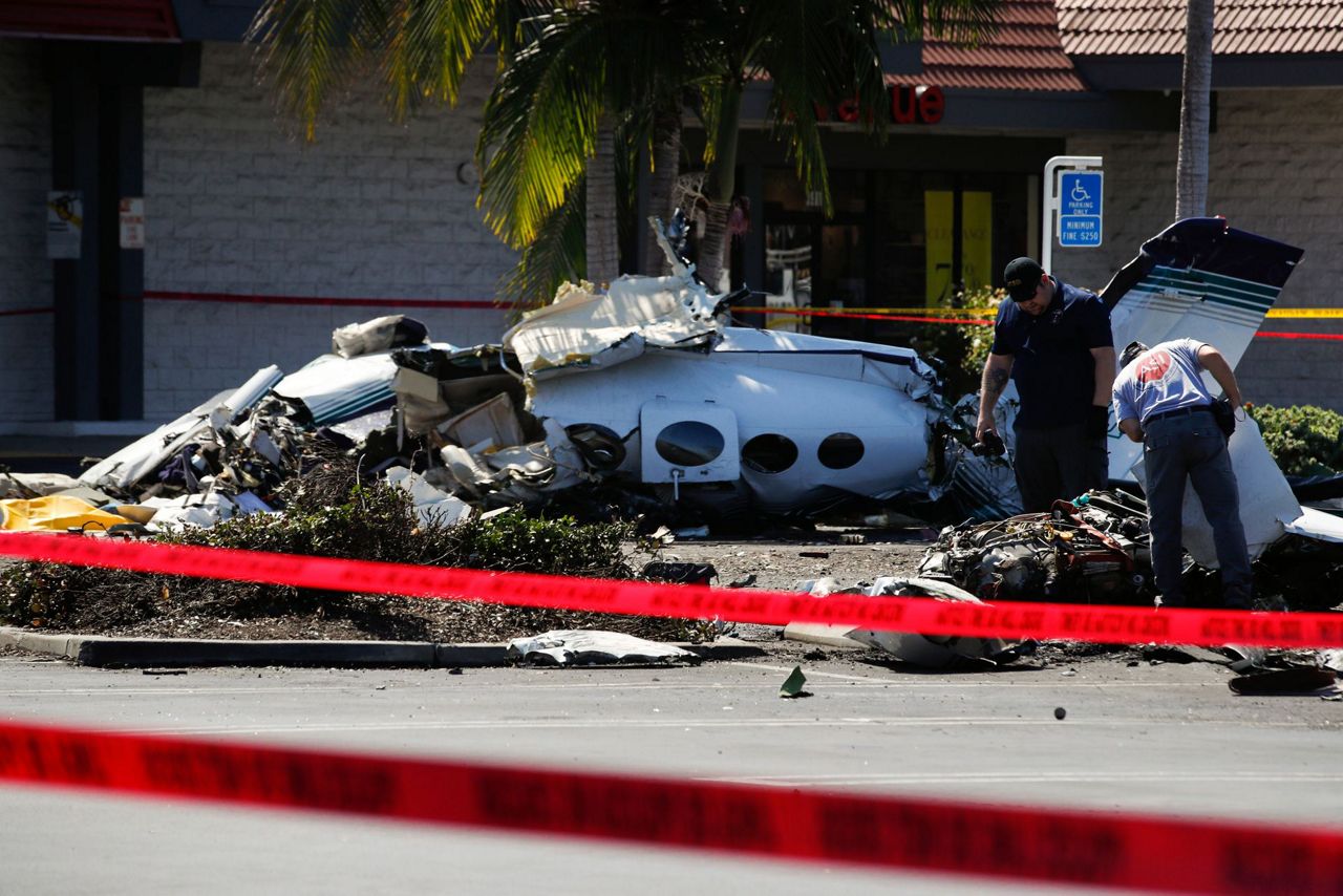 5 killed when small plane crashes in California parking lot