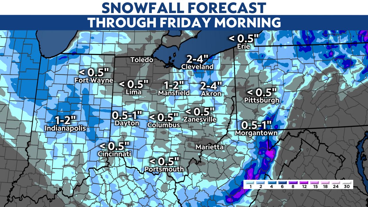 Expect slower travel from cold and snow on Thursday