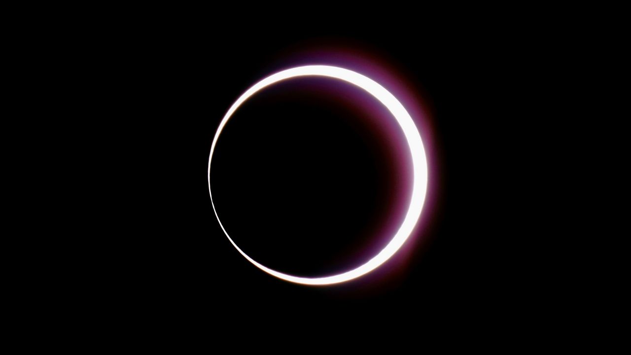 The moon passes between earth and the sun during a rare "ring of fire" eclipse of the sun Saturday, Oct. 14, 2023, in Bryce Canyon National Park, Utah. (AP Photo/Rick Bowmer)