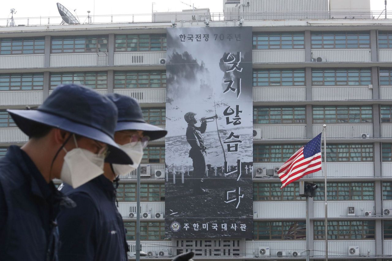 Black Lives Matter banner removed at US Embassy in Seoul