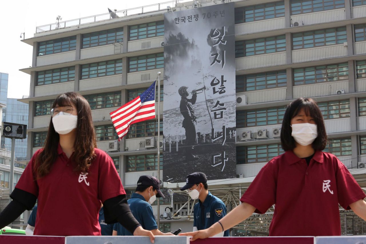 Black Lives Matter banner removed at US Embassy in Seoul