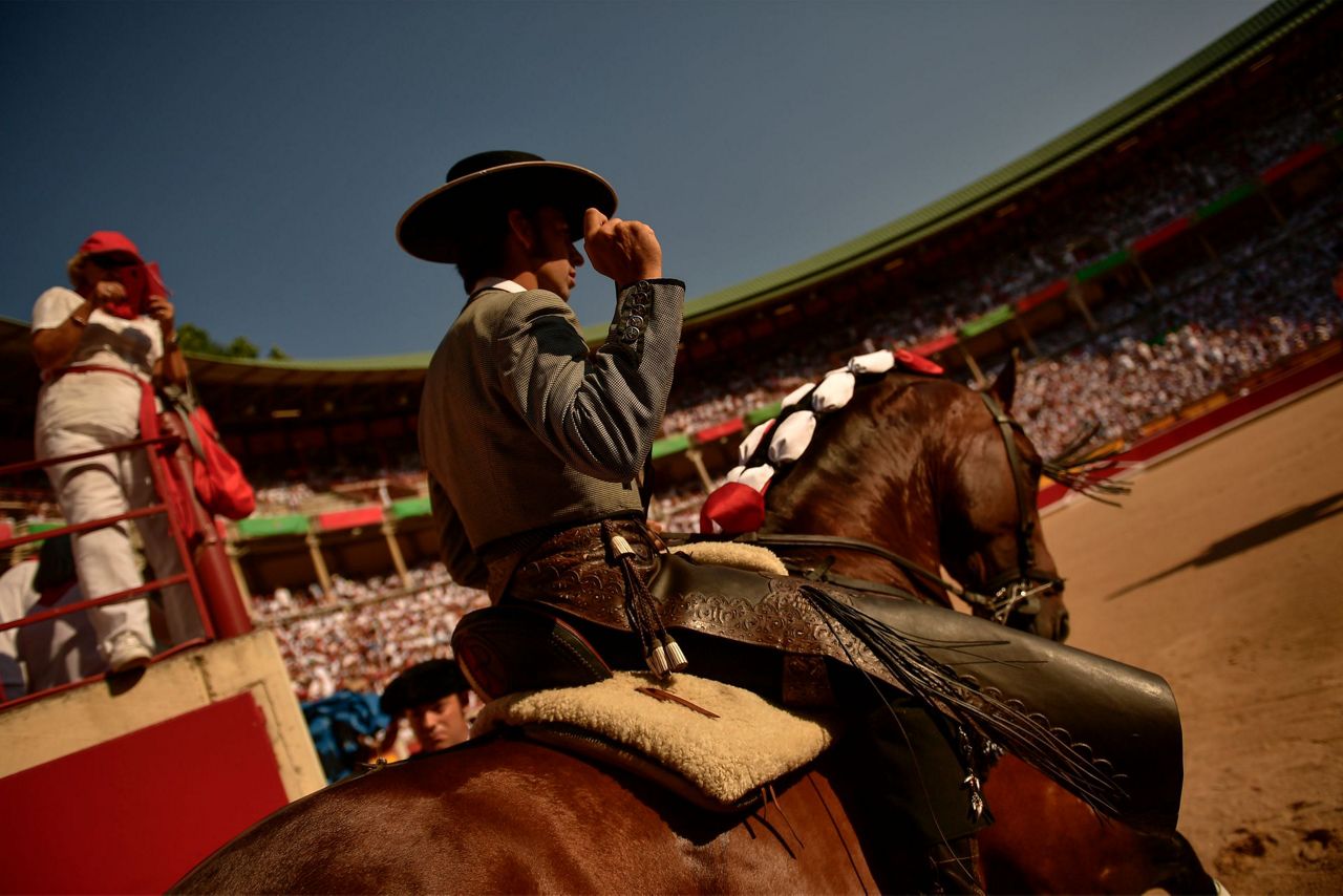 AP PHOTOS Fear, glory for Spain's mounted bullfighters