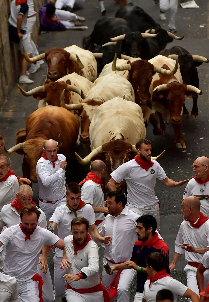 2 runners gored racing with bulls at Pamplona's festival