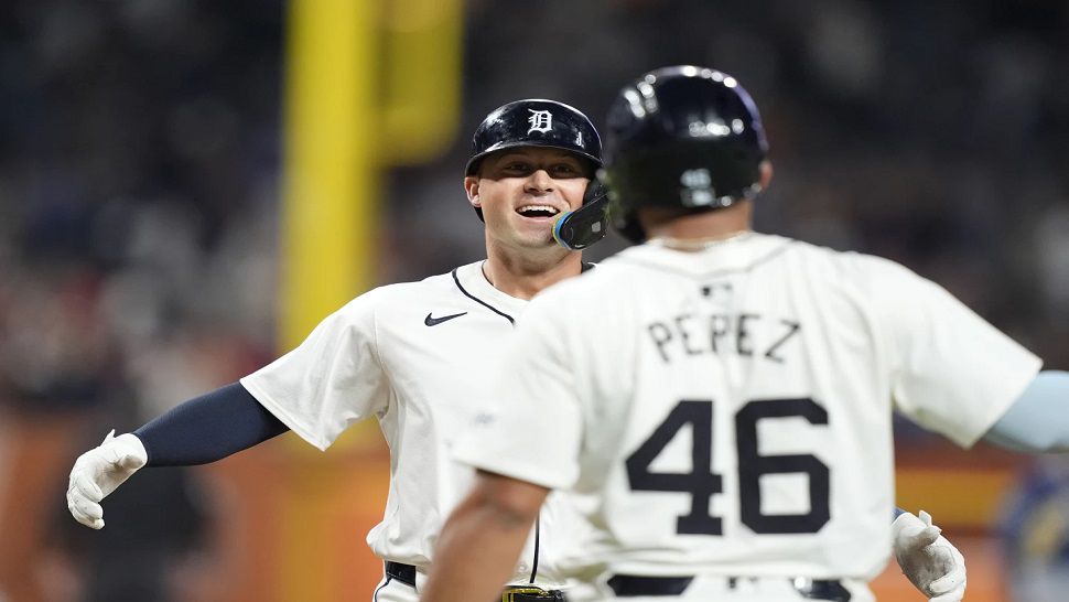 Detroit first baseman Spencer Torkelson hit a two-run home run in the sixth inning against Tampa Bay on Wednesday night.