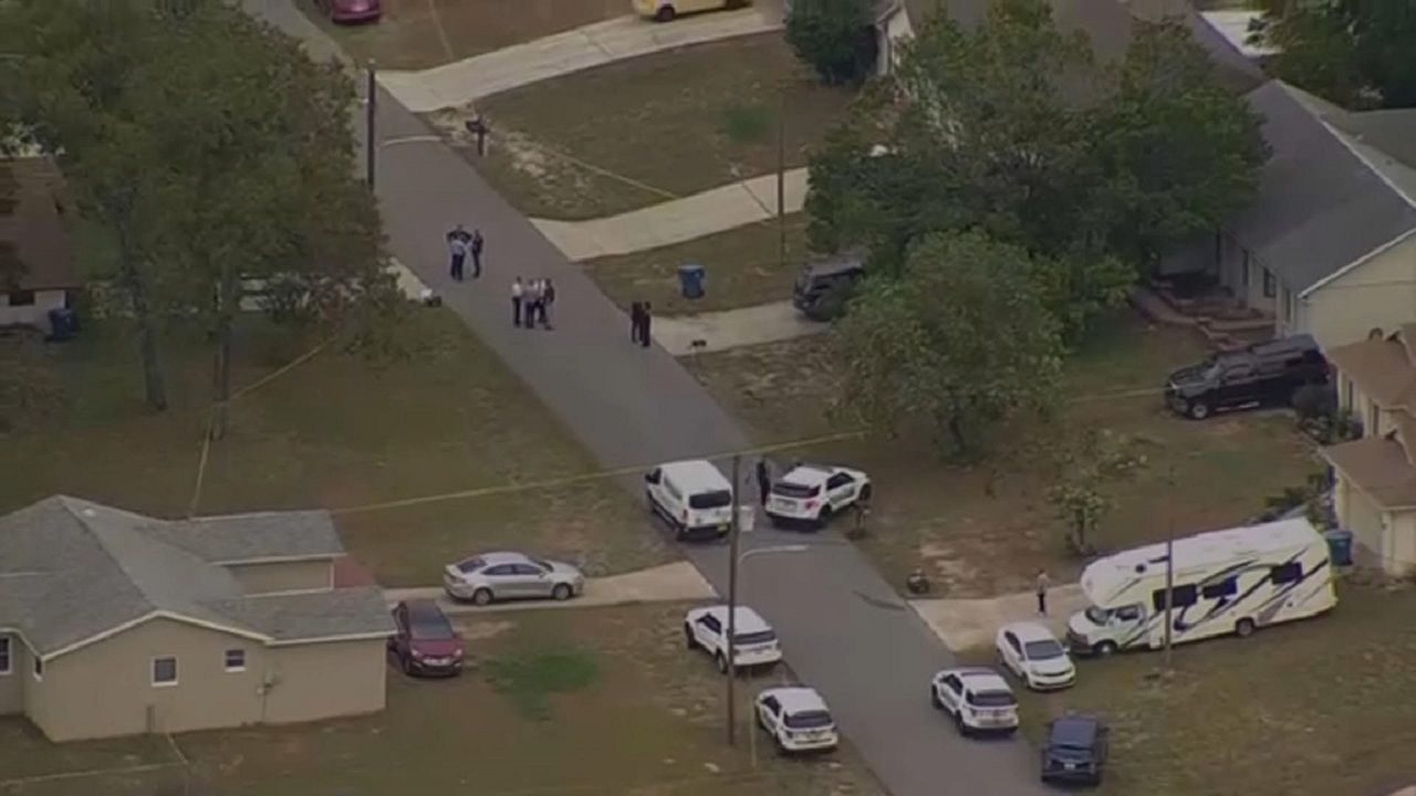 Hernando County deputies were dispatched to a residence on Marquette Street just after 5 a.m. Wednesday to calls of a shooting. One person was killed and another was hospitalized. (Sky 9 image)