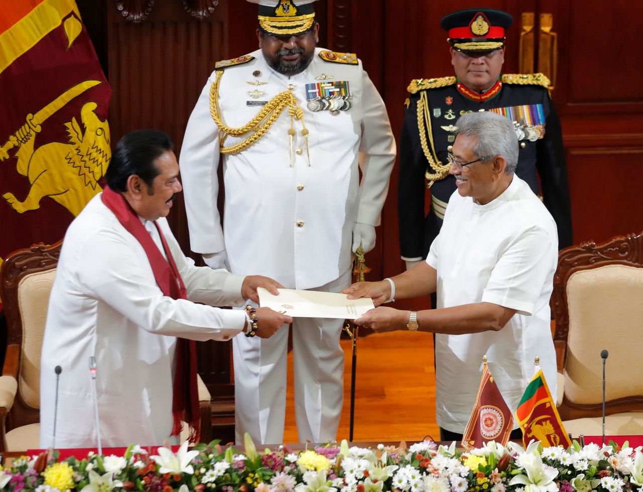 Ex-President Mahinda Rajapaksa sworn in Sri Lanka’s new PM
