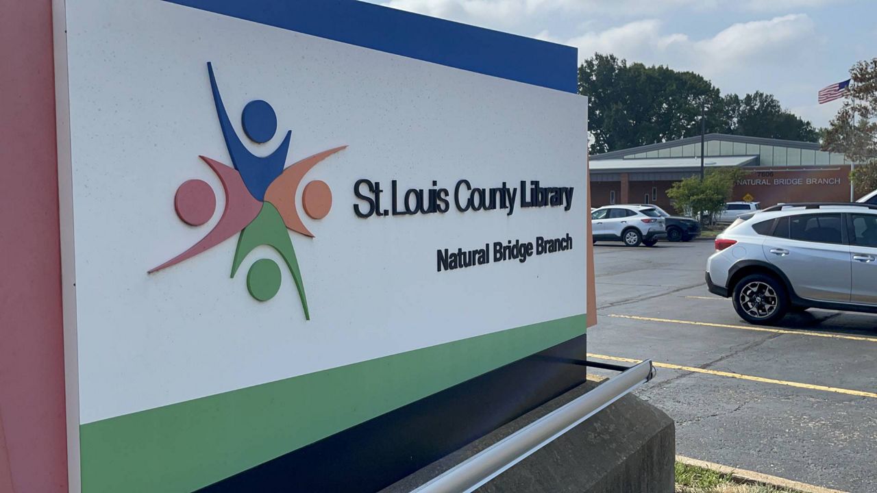 U.S. Rep. Cori Bush, D-St. Louis announced this week that a pilot program that lets caseworkers from her office work out of a handful of libraries in the city of St. Louis and in the St. Louis County Library system, including the Natural Bridge Branch in Normandy, is now a permanent fixture. Caseworkers use library meeting spaces. (Spectrum News/Gregg Palermo)