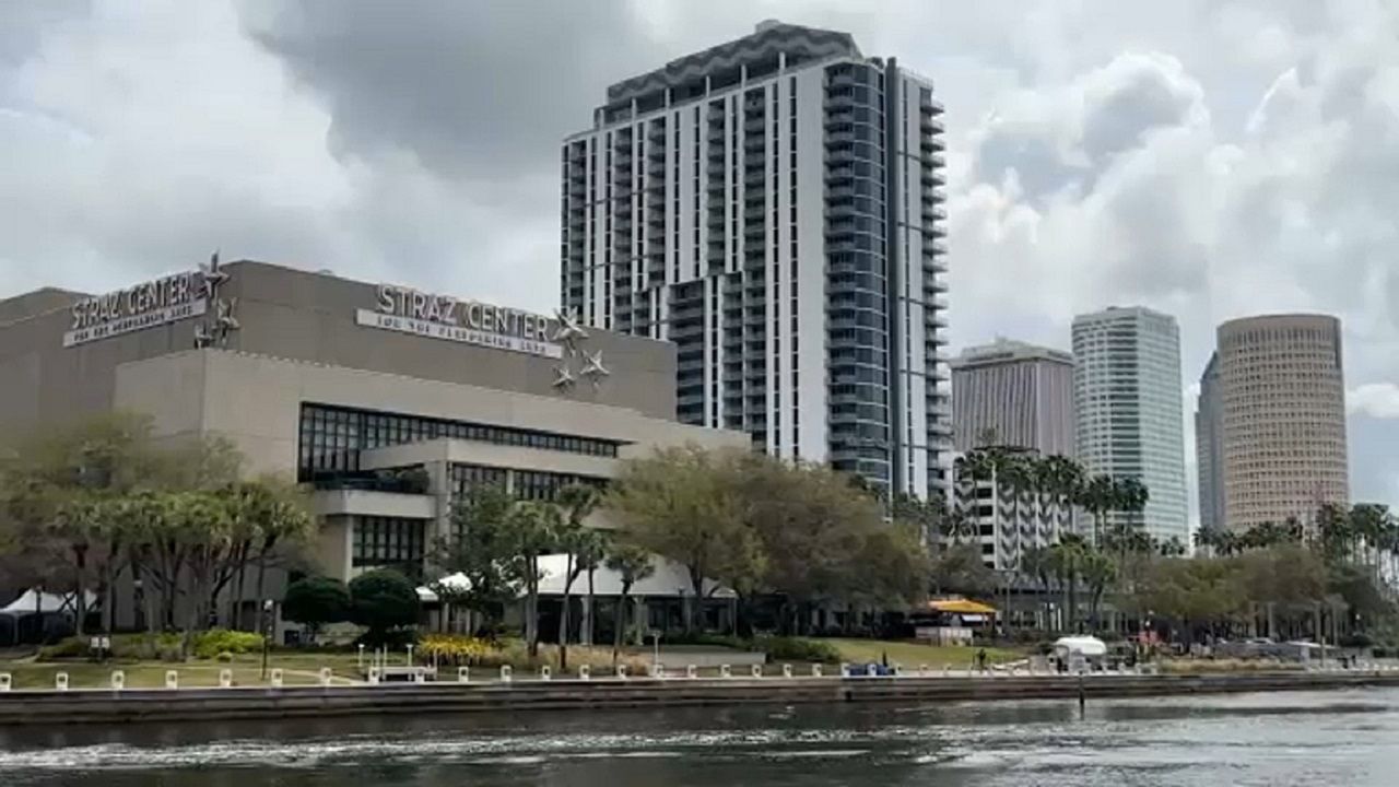 The Straz plans to transform its waterfront along the Hillsborough River in downtown Tampa with an expansion of its current riverwalk stage area. (Spectrum News image)