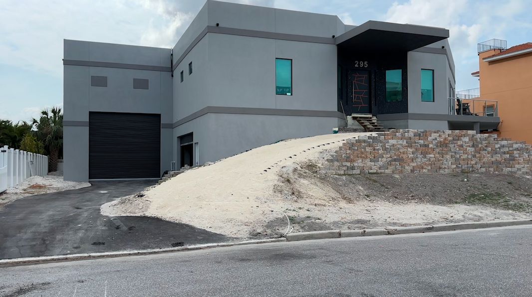 For a little over a month, the Lusinks have been living in their home — which was constructed using material made out of polystyrene foam surrounding concrete. (Spectrum News/Nick Popham)