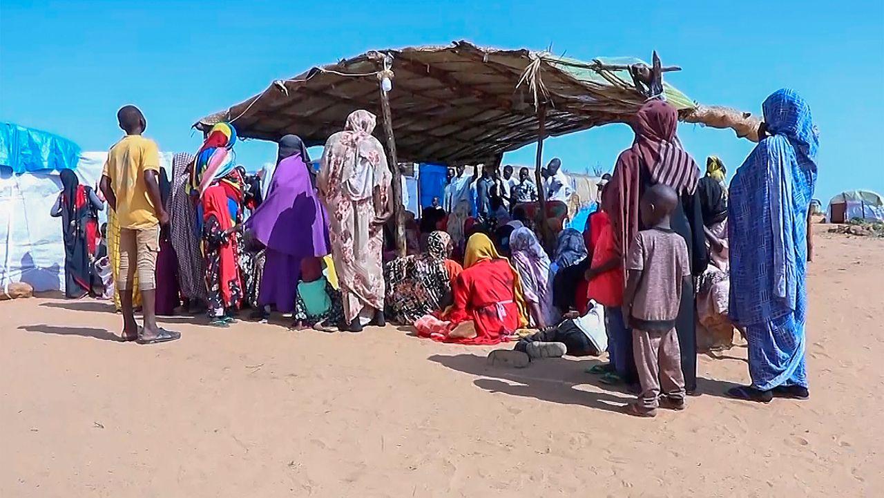 Sudanese refugees gather outside a field hospital in Acre, Chad, Aug. 15, 2023. (AP Photo, File)