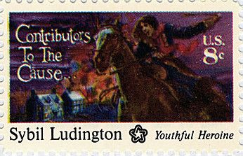 Sybil Ludington appeared on a postage stamp in 1975.