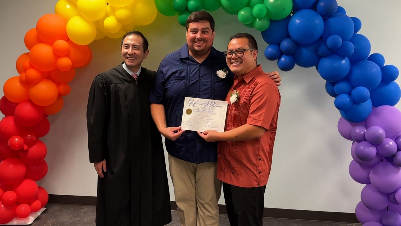 Twenty-four same-sex couples were provided ceremonies and licenses during a marriage equality celebration at the Travis County Clerk’s office. (Spectrum News 1/Dylan Scott)