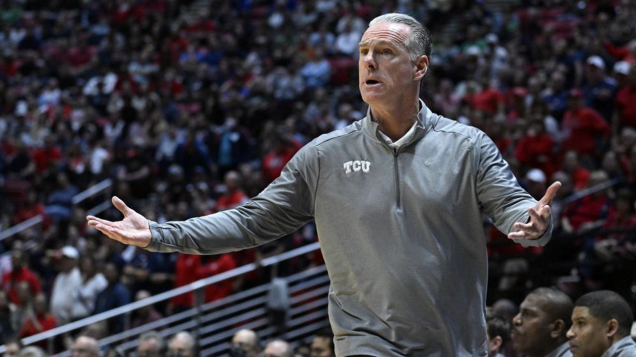 TCU head coach Jamie Dixon reacts on the sideline during the second half of a second-round NCAA college basketball tournament game against Arizona.  (AP Photo/Denis Poroy)