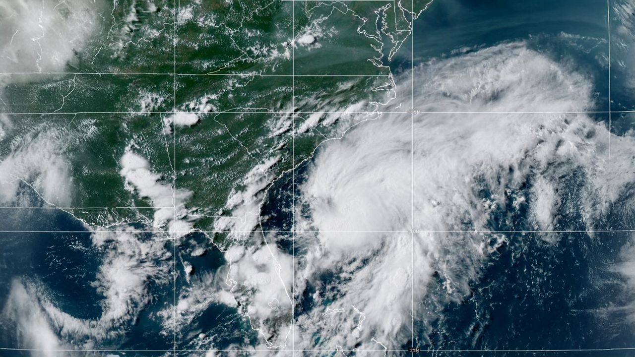 Satellite image of Tropical Depression Three on July 4, 2025