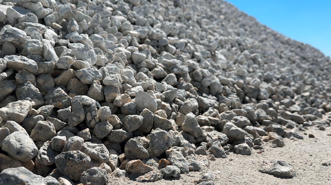 Mounds of old concrete are being reutilized in the creation of the newest airside at Tampa International Airport. (Spectrum News)