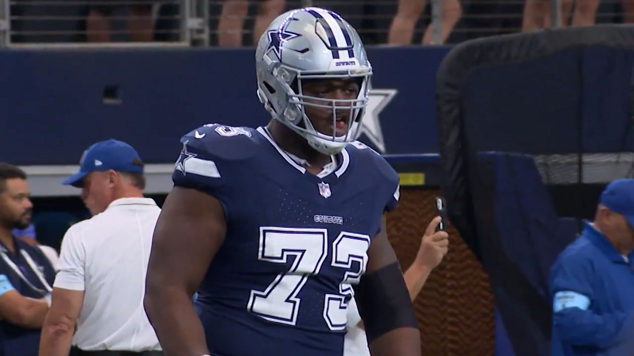 Tyler Smith has become one of the best offensive lineman in the NFL in just three seasons. (Adam Rossow/Spectrum News 1) 