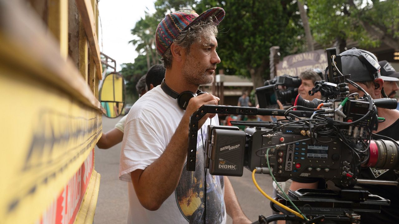 This image released by Searchlight Pictures shows filmmaker Taika Waititi on the set of "Next Goal Wins." (Hilary Bronwyn Gayle/Searchlight Pictures via AP)