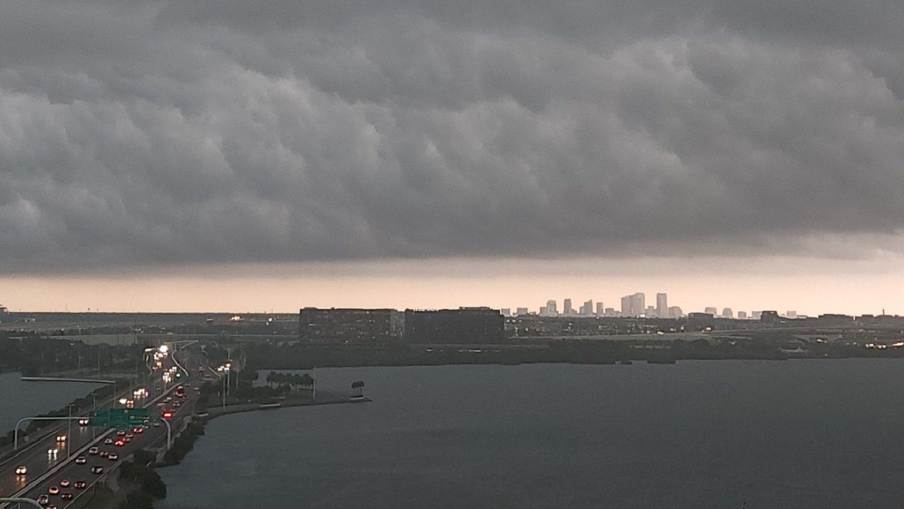 Storms hover across the city of Tampa. (File)