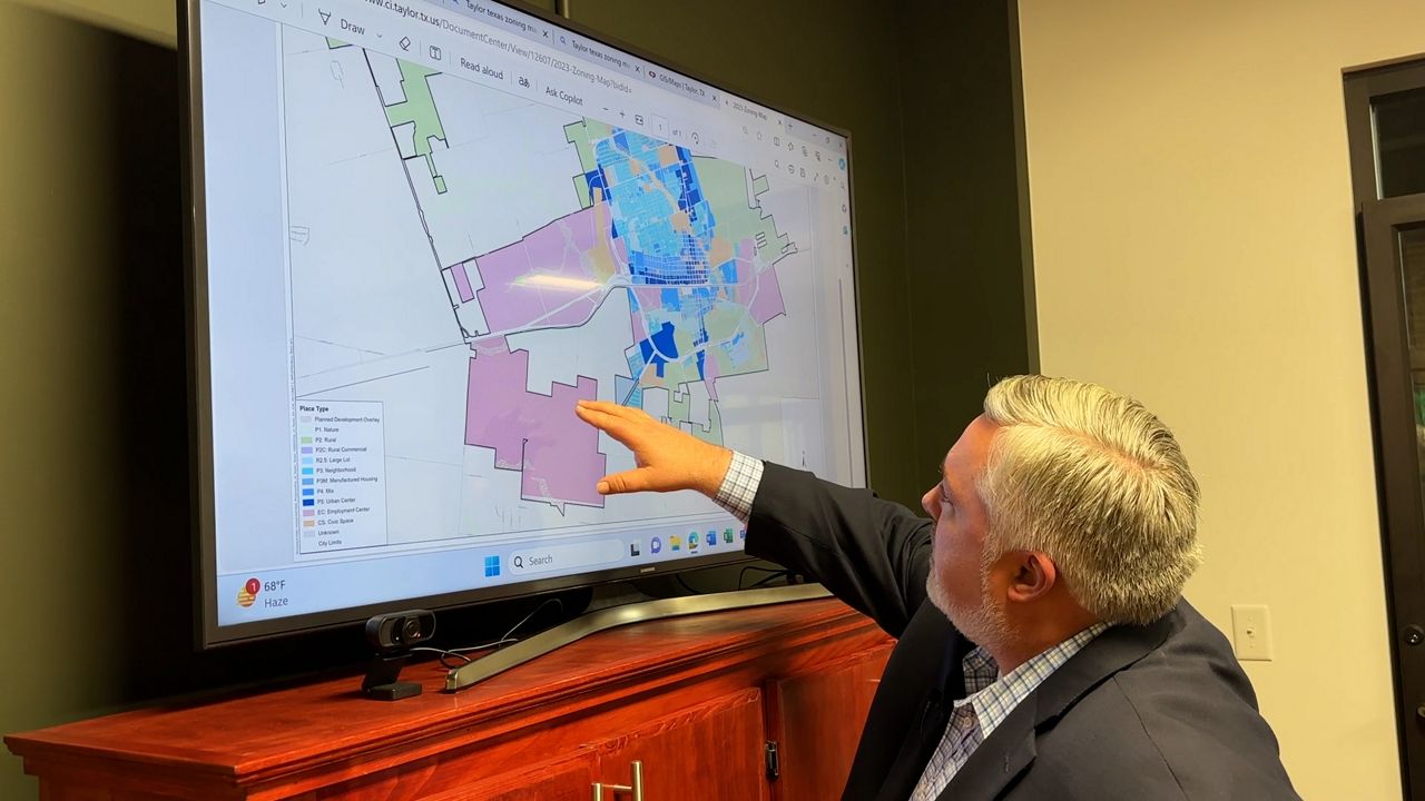 Ben White, CEO and president of Taylor's Economic Development Corporation, predicts that Taylor's population could more than double in the next decade. (Spectrum News 1/Dylan Scott)