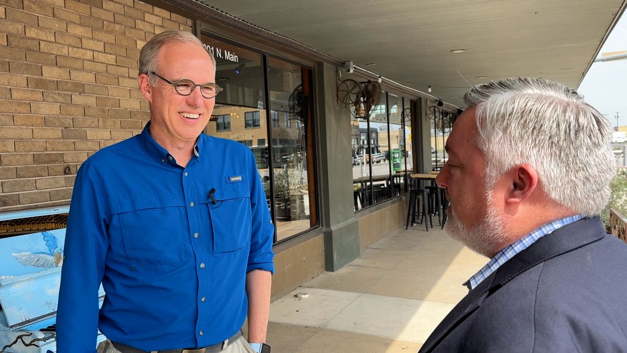 Taylor Mayor Brandt Rydell, left, says the economic impact of the Samsung factory will help aid in increasing municipality staffing and improving infrastructure to existing roads and highways. (Spectrum News 1/Dylan Scott)