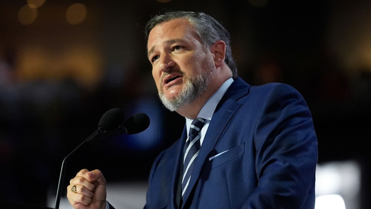 Sen. Ted Cruz, R-Texas., speaks during the Republican National Convention Tuesday, July 16, 2024, in Milwaukee. (AP Photo/Paul Sancya)