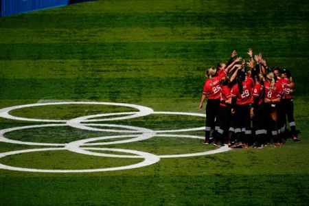 Brett Lawrie celebrates Canada's win in men's hockey at Olympics