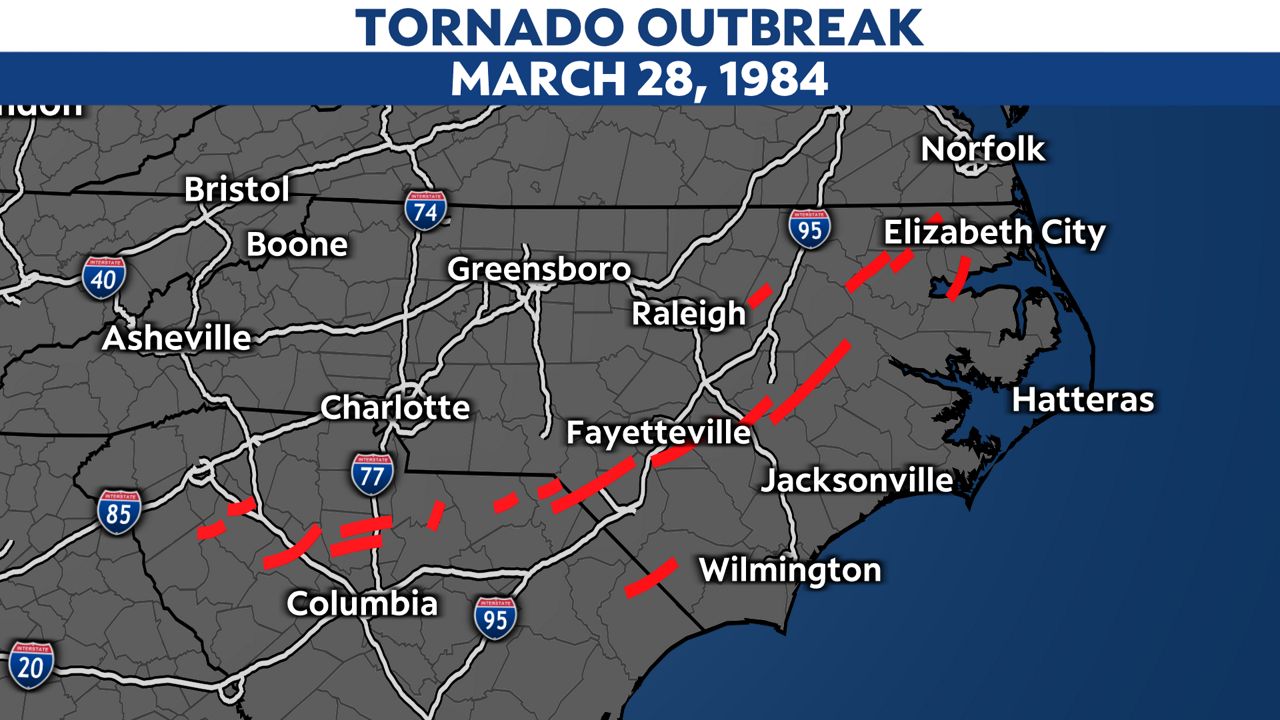 39 years ago The Carolinas Tornado Outbreak