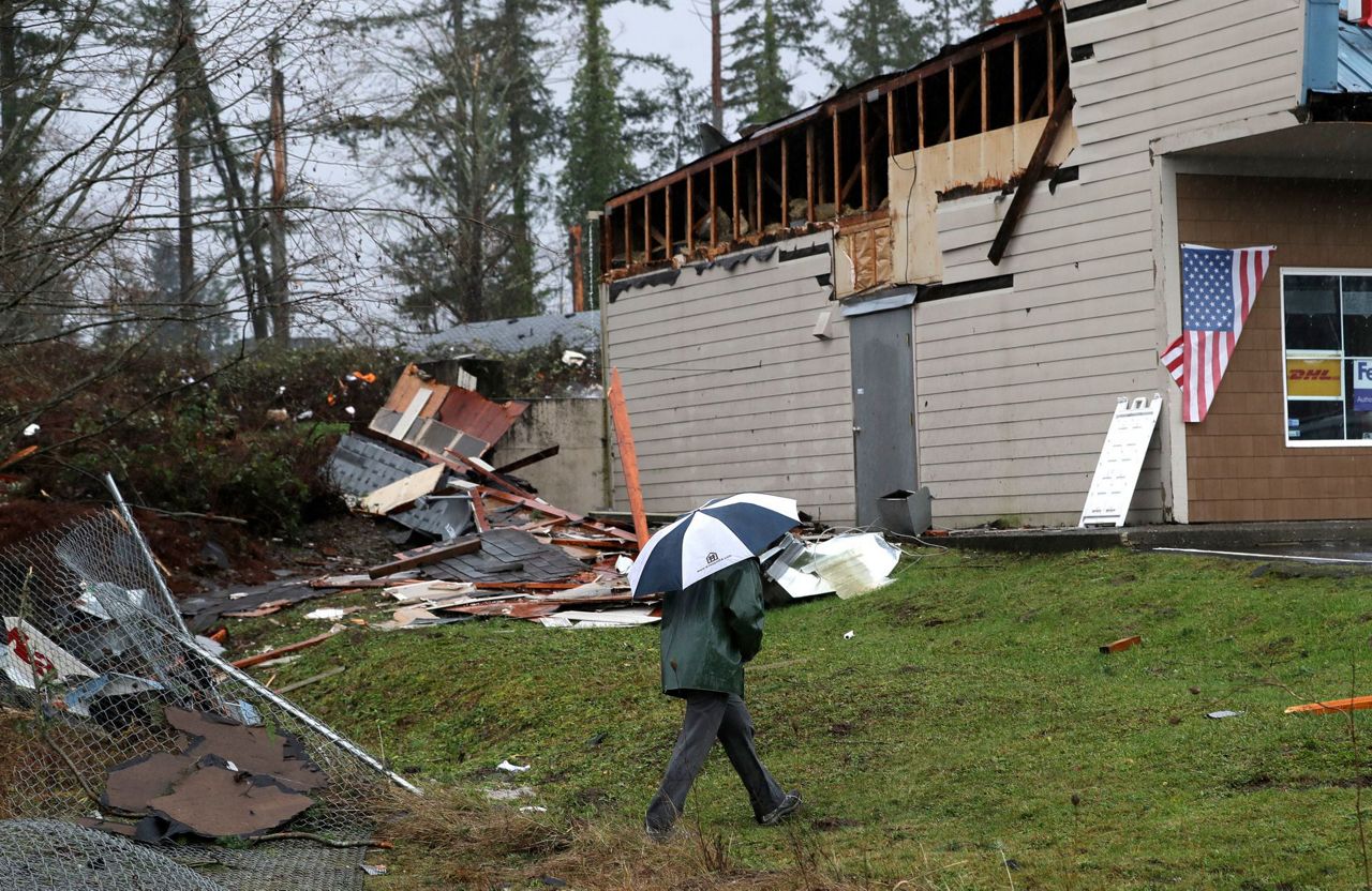 Crews assess damage from Washington state tornado