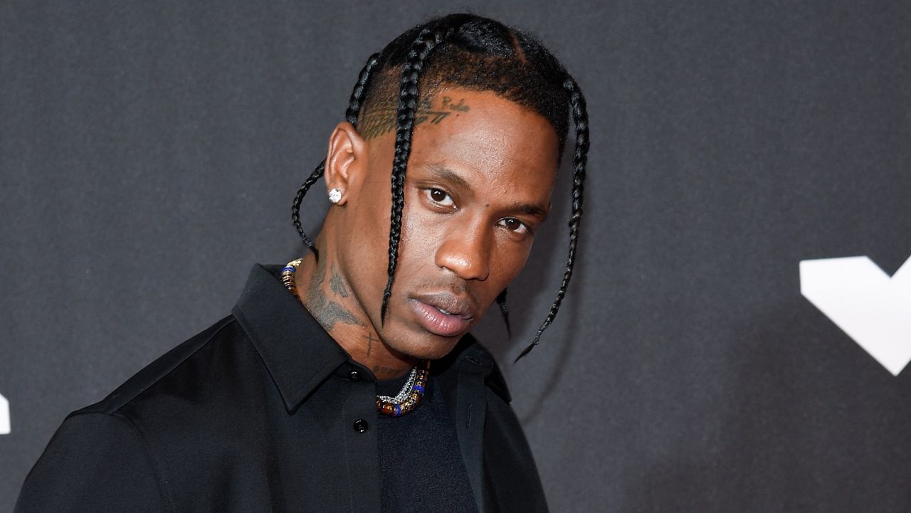 Travis Scott arrives at the MTV Video Music Awards at Barclays Center on  Sept. 12, 2021, in New York. Scott released his first album in five years on Friday, the 19 track “Utopia." (Photo by Evan Agostini/Invision/AP, File)