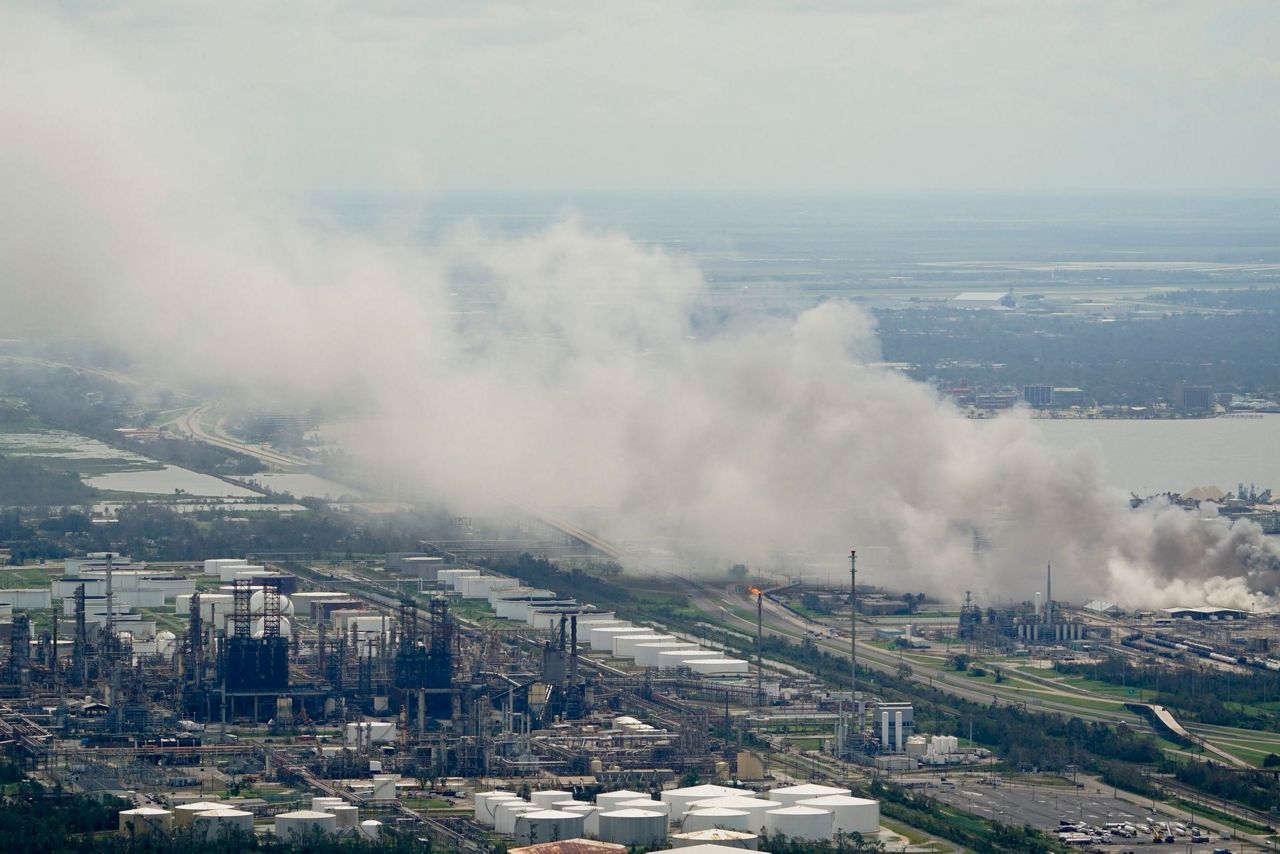 Chlorine plant fire has residents sheltering after hurricane