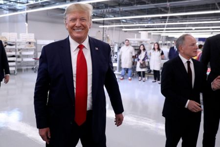 President Donald Trump visits Louis Vuitton factory in Texas before  campaign rally