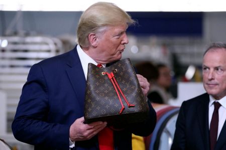 Trump visits Louis Vuitton factory in Texas before campaign rally