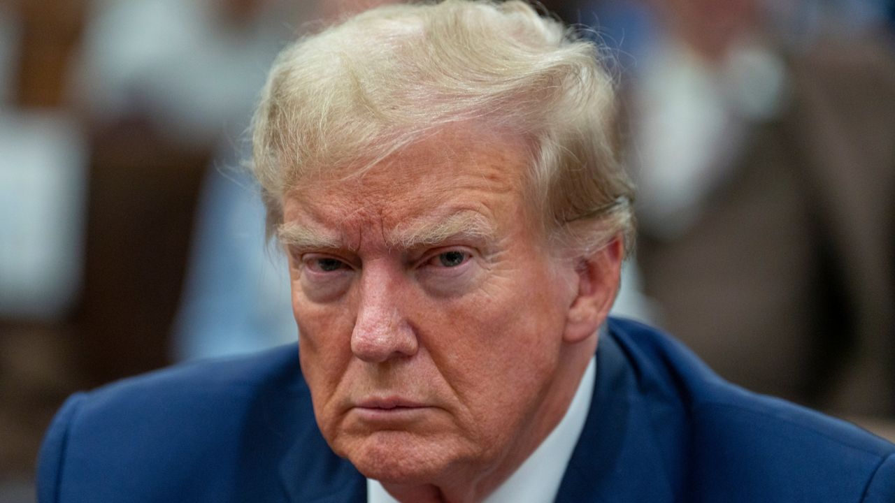 Former President Donald Trump attends the Trump Organization civil fraud trial in New York State Supreme Court, Thursday, Dec. 7, 2023, in New York. (David Dee Delgado/Pool Photo via AP)