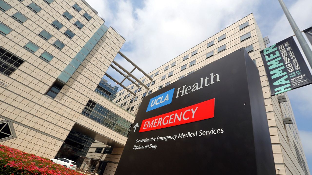 The Ronald Reagan UCLA Medical Center is seen on the campus of the University of California, Los Angeles on April 26, 2019. (AP Photo/Reed Saxon)