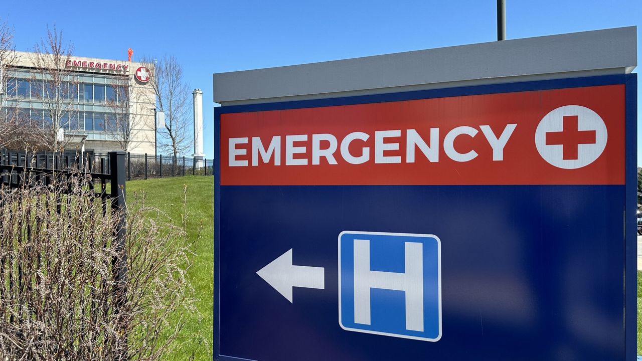An emergency room sign outside UMass Memorial Medical Center. (Spectrum News 1/Cam Jandrow)