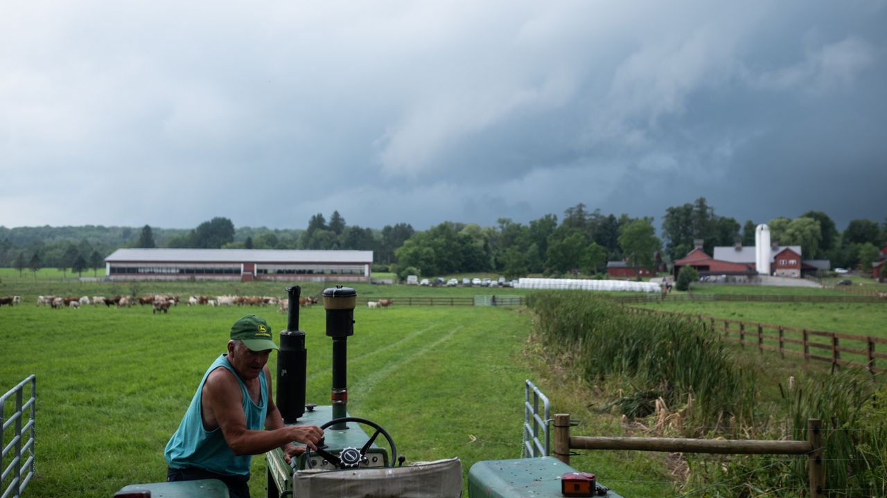 Farmer on tractor