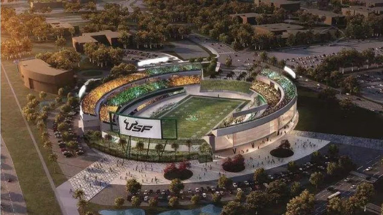 A rendering of the proposed on-campus USF football stadium (Courtesy of USF)