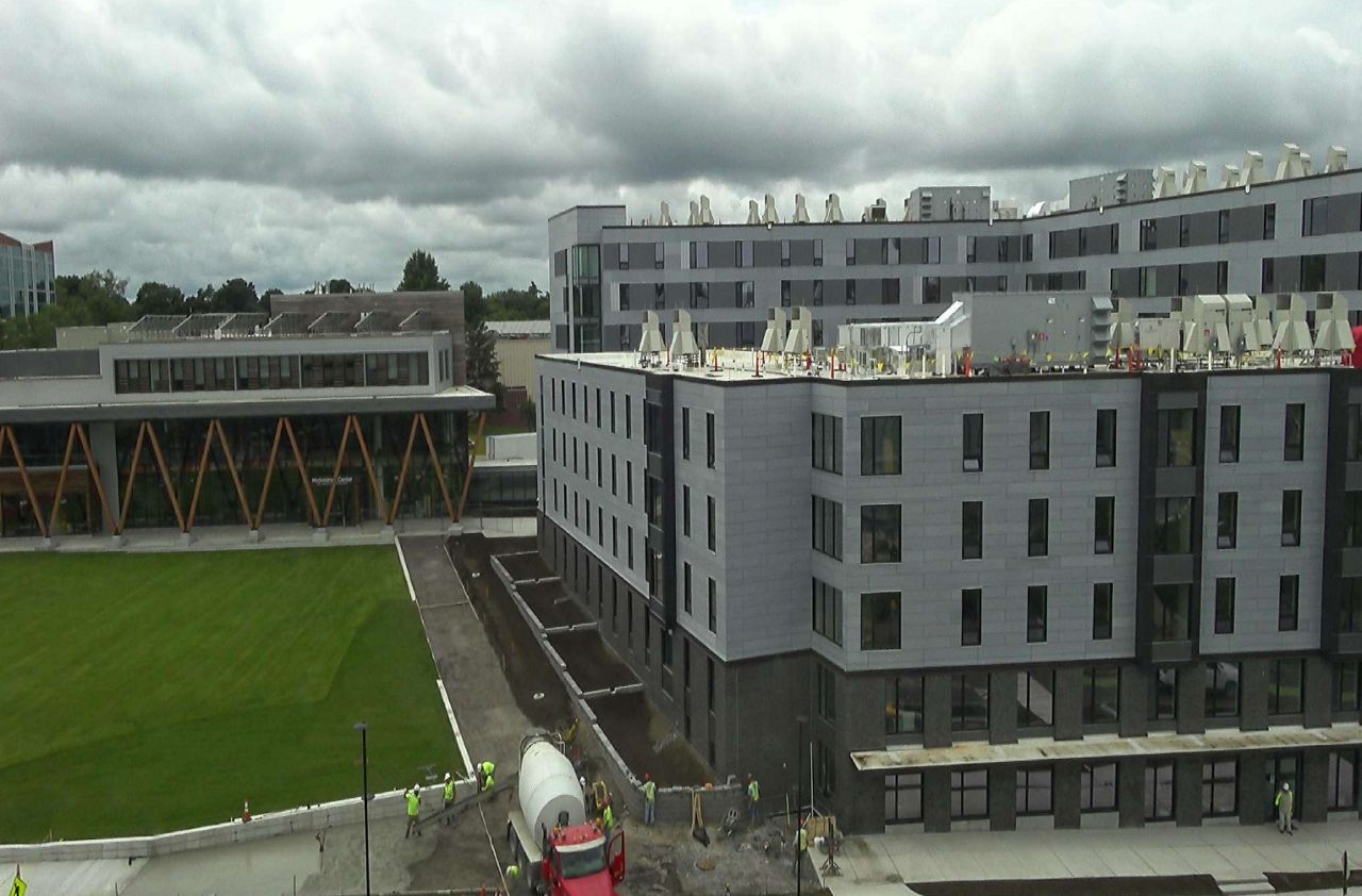 New construction at the University of Southern Maine's Portland campus.