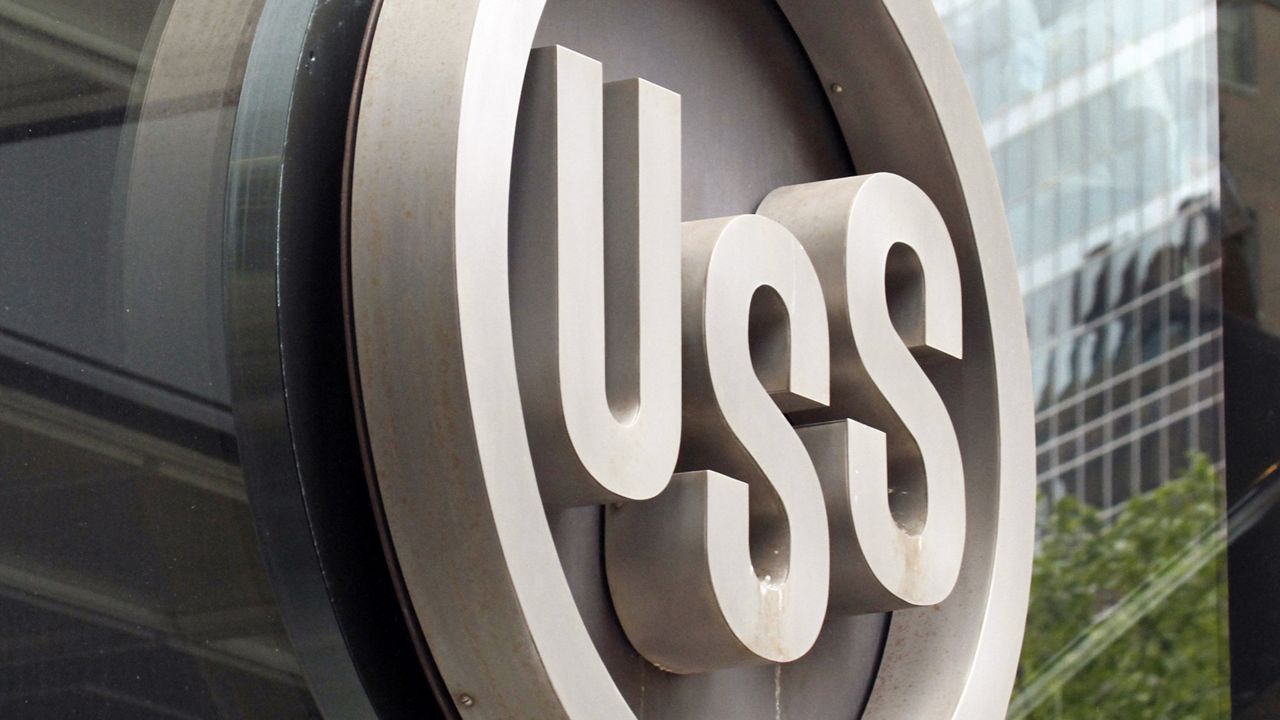 The United States Steel logo is pictured outside the headquarters building in downtown Pittsburgh, April 26, 2010. (AP Photo/Gene J. Puskar, File)