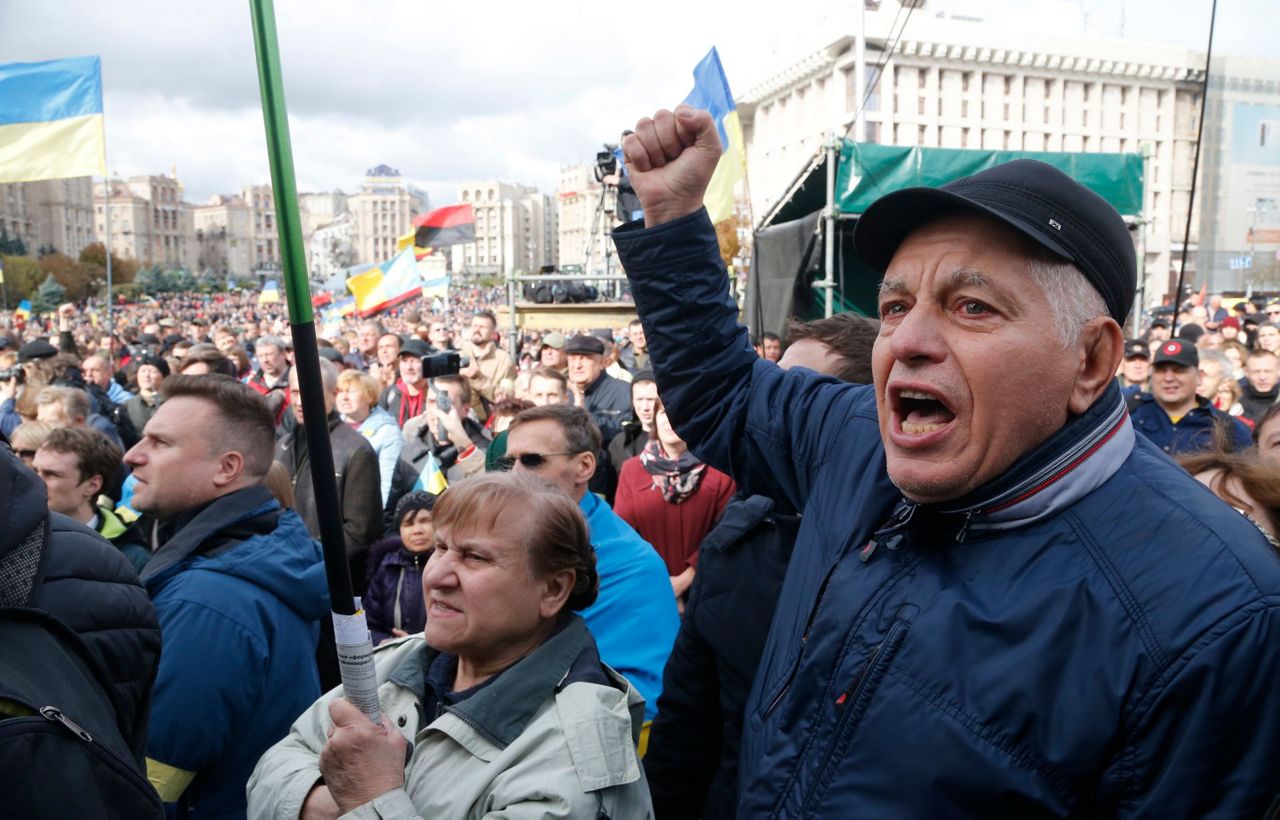 Protesters in Ukraine rally against election in rebel east