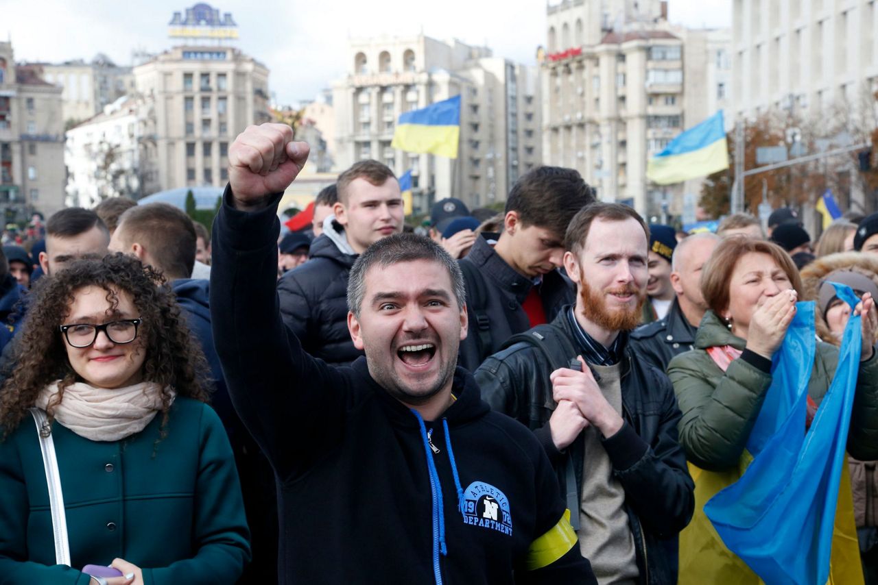 Protesters in Ukraine rally against election in rebel east