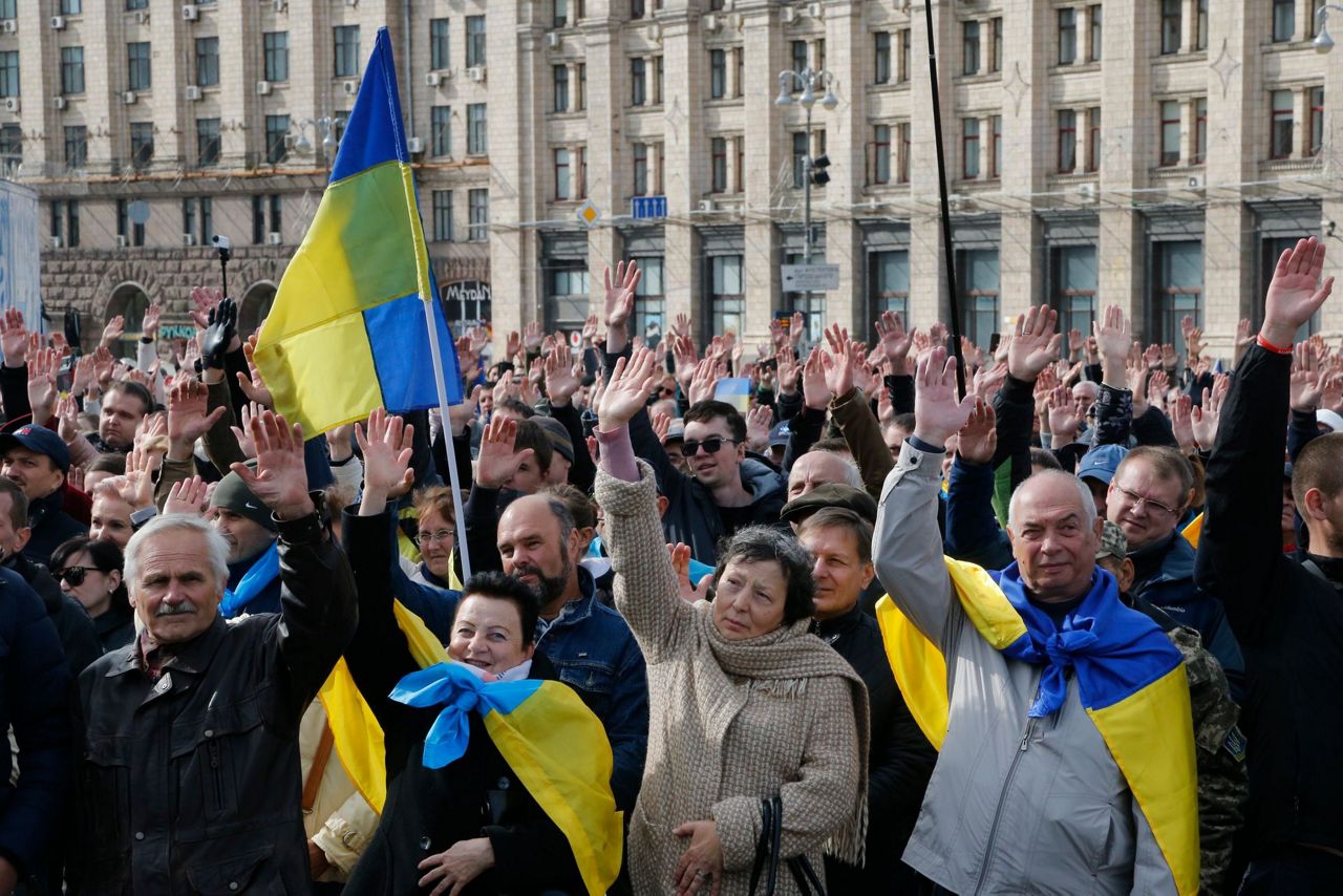 Protesters in Ukraine rally against election in rebel east