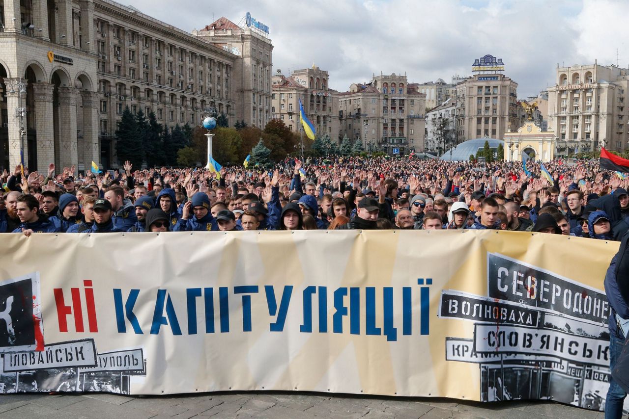 Protesters in Ukraine rally against election in rebel east